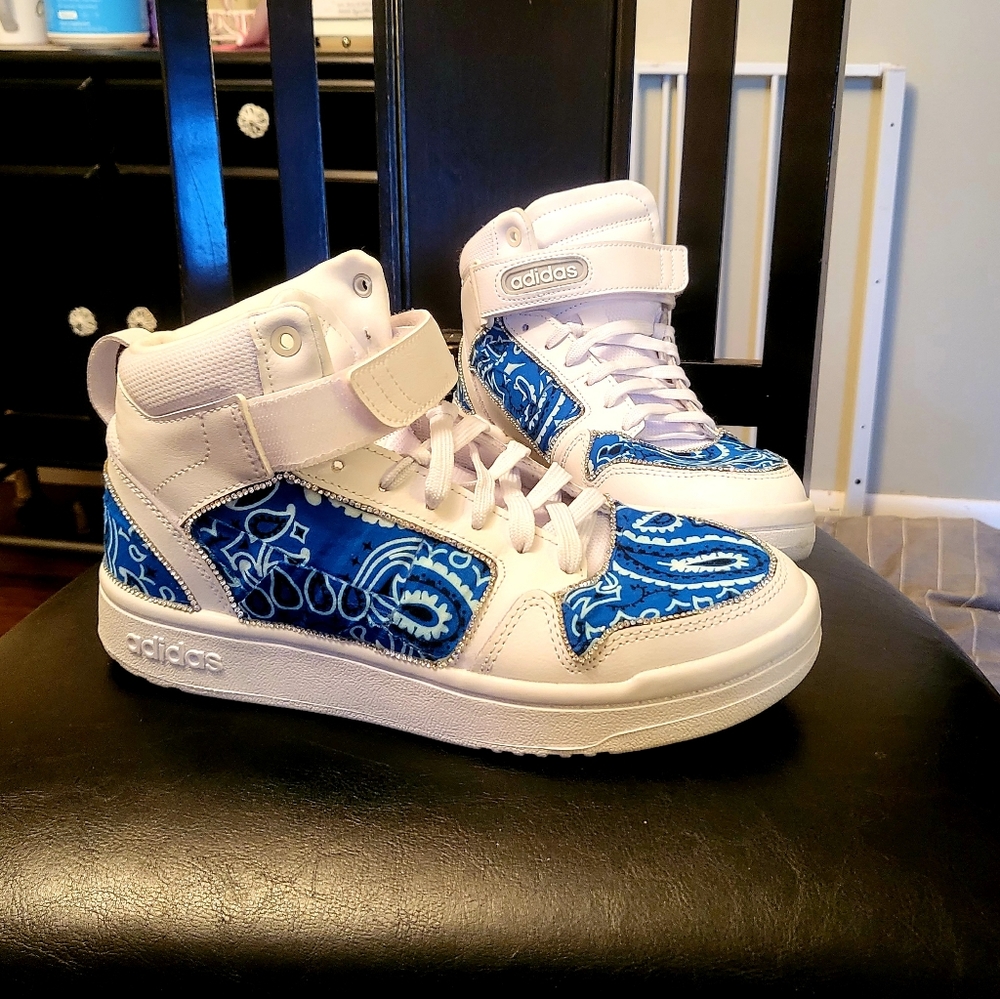 Adidas size 8.5 custom high tops